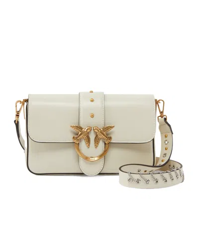 PINKO MINI LOVE BAG SLOUCHY SHOULDER BAG IN LEATHER WITH TWO STRAPS