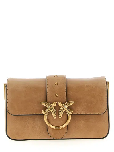 Pinko Mini Love Bag Slouchy Shoulder Bags Beige