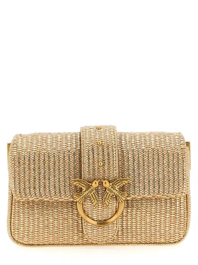 Pinko Mini Love Bag Slouchy Shoulder Bags Gold