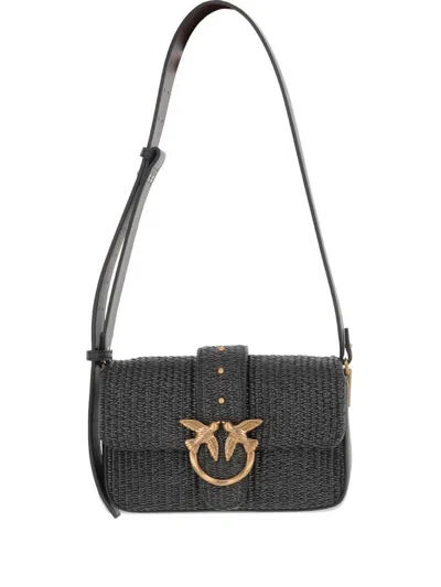 Pinko Mini Love Bag Slouchy Small Shoulder Bag In Black