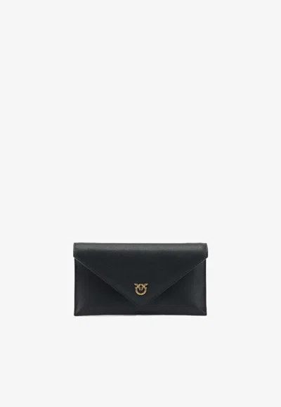 Pinko Mini Love Birds Envelope Clutch Bag In Black