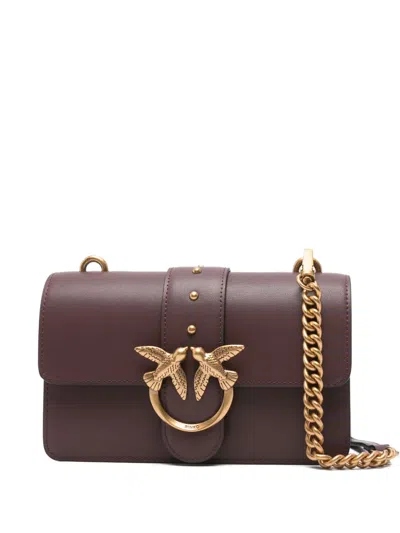 Pinko Mini Love Birds Shoulder Bag In Brown