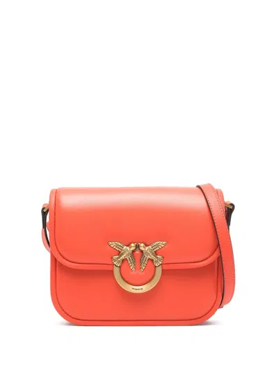 Pinko Mini Love Box Shoulder Bag In Orange