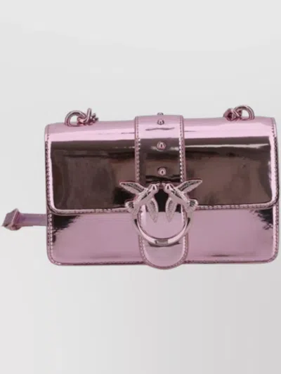 Pinko Mini Love Cl Vitello Specc Cross-body Bag In Pink