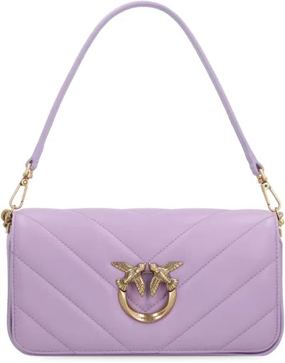 Pinko Mini Love Click Baguette Bag In Leather In Lilac