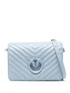 Pinko Mini Love Click Chevron Cross Body Bag In Blue