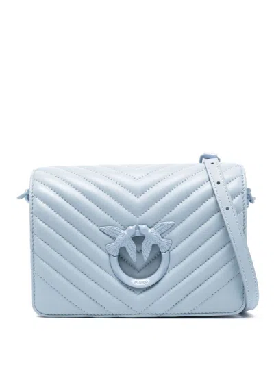 Pinko Mini Love Click Chevron Cross Body Bag In Blau