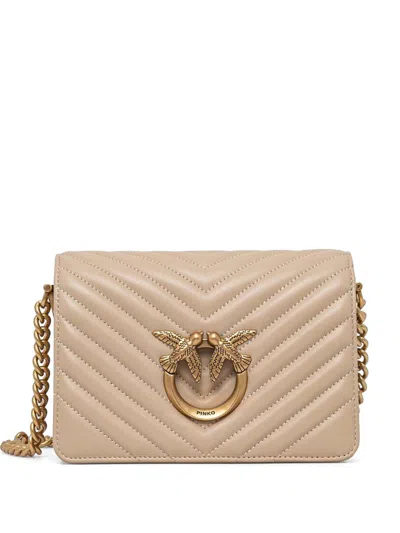 Pinko Mini Love Click Cross Body Bag In Brown