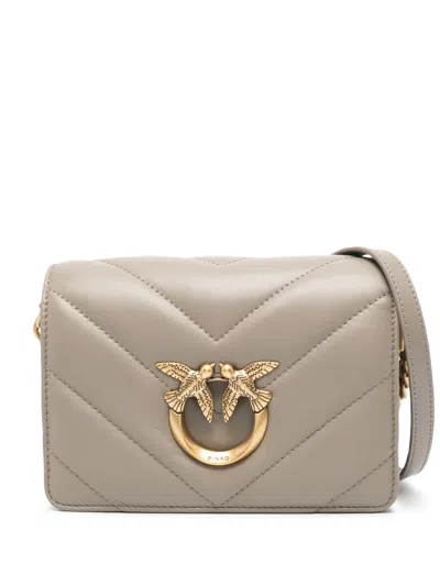 Pinko Love Click Puff Classic Cross Body Bag In Grey