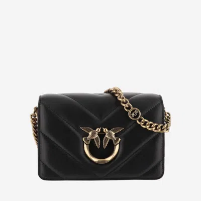 Pinko Mini Love Click Shoulder Bag In Black