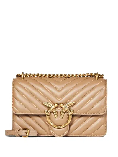 Pinko Mini Love Cross Body Bag In Neutral
