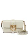 Pinko Mini Love Bag Slouchy Shoulder Bag In Leather With Two Straps In White