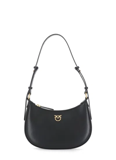 Pinko Mini Love Bag Half Moon Simply In Black-antique Gold