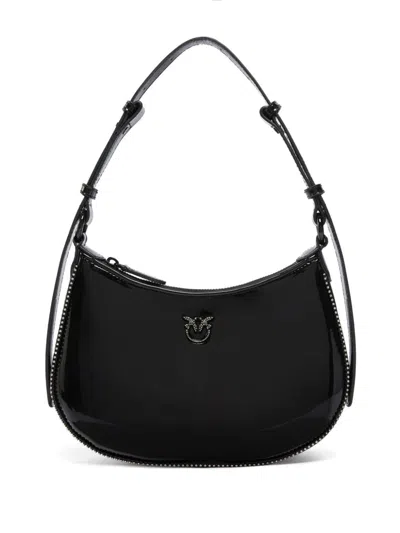 Pinko Mini Love Half Moon Shoulder Bag In Black