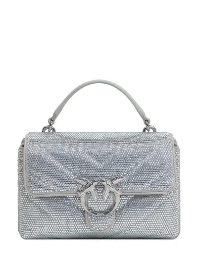 Pinko Mini Love Lady Puff Bag In Silver