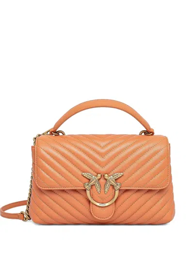 Pinko Mini Love Lady Tote Bag In Orange