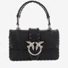 Pinko Mini Bag With Woven Design And Top Handle In Black