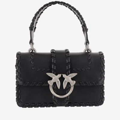 Pinko Mini Love Leather Handbag In Black