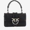 Pinko Mini Love Leather Handbag In Black