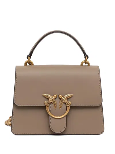 Pinko Mini Love Leather Handbag In Red