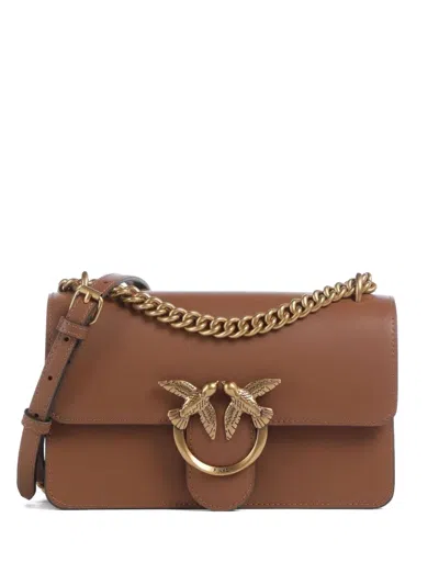 Pinko Mini Love One Chain Crossbody Bag In Brown