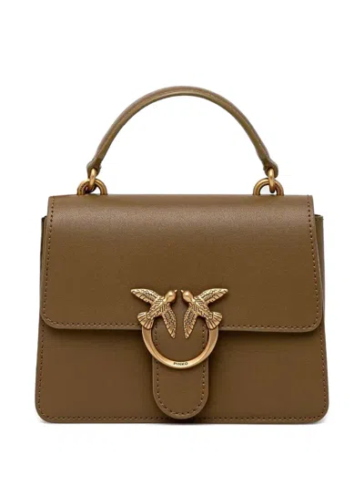 Pinko Mini Love One Cross Body Bag In Brown