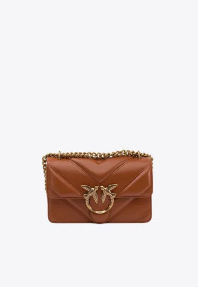 Pinko Mini Love One Crossbody Bag In Brown