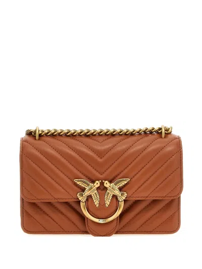 Pinko Mini Love One Crossbody Bag In Brown