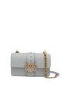 Pinko Small Love One Stud-embellished Shoulder Bag In Gray