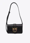 Pinko Mini Love Bag Slouchy Shoulder Bag In Leather With Two Straps In Black