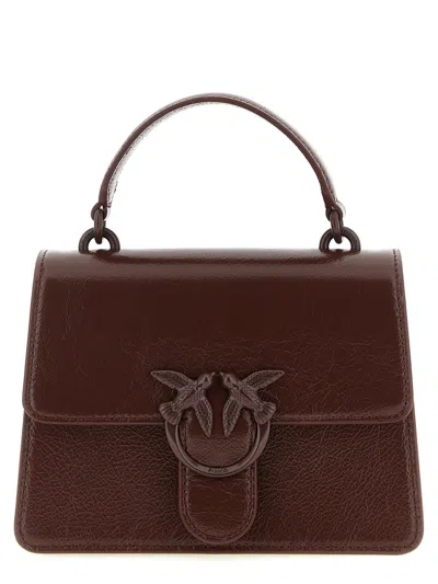 Pinko Love One Classic Light Handbag In Burgundy