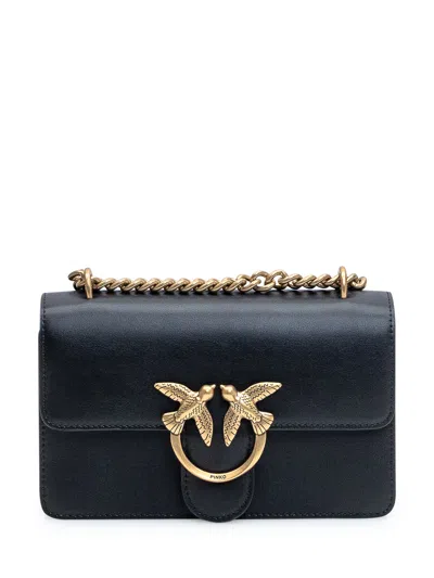 Pinko Mini Love One Shoulder Bag In Black