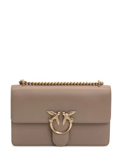Pinko Mini Love One Shoulder Bag In Brown