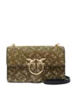 Pinko Mini Love Embellished Cross Body Bag In Gold