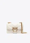 Pinko Mini Love One Simply Leather Crossbody Bag In White