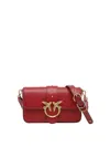 Pinko Love One Crossbody Bag With Bird Embellishment In Red