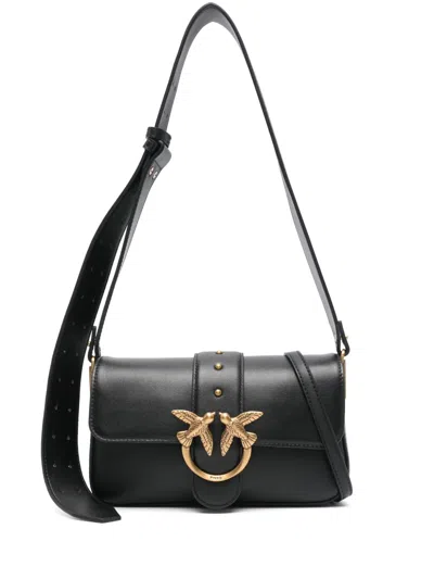 Pinko Mini Love One Slouchy Shoulder Bag In Black