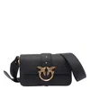 Pinko Love One Mini Slouchy Leather Shoulder Bag In Black
