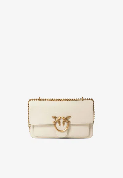Pinko Mini Love One Soft Crossbody Bag In Neutral