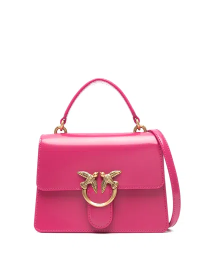 Pinko Love One Leather Tote Bag In 粉色