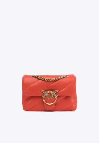 Pinko Mini Love Puff Crossbody Bag In Orange