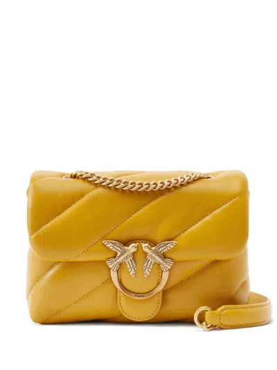 Pinko Mini Love Bag Puff Maxi Quilt In Giallo,gold