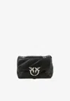 Pinko Mini Love Puff Maxi Quilt Leather Crossbody Bag In Black