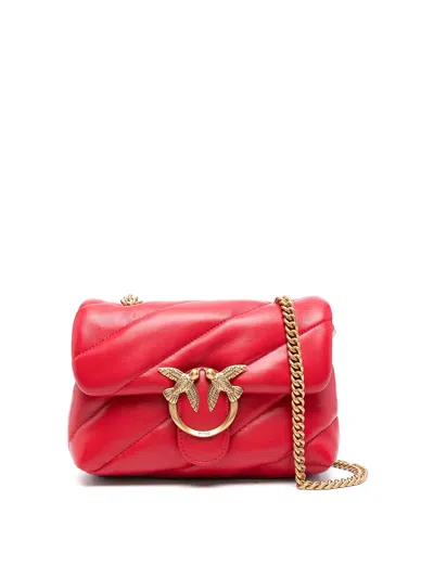 Pinko Mini Love Puff Sheep Nappa Crossbody Bag In Red