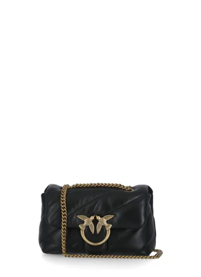 Pinko Mini Love Puff Shoulder Bag In Black