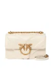 Pinko Mini Love Quilted Love Birds-embellished Crossbody Bag In White