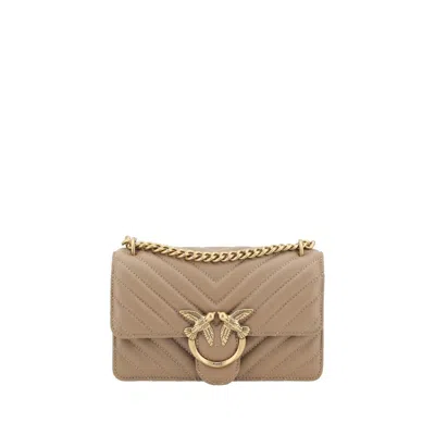 Pinko Mini Love Shoulder Bag In Beige
