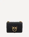 Pinko Love One Mini Matelassé Leather Shoulder Bag In Black