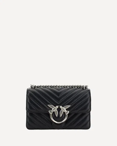 Pinko Mini Love Shoulder Bag In Black