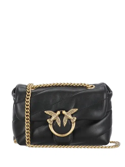 Pinko Love Puff Classic Leather Convertible Crossbody In White